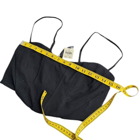 Anthropologie Knit Corset Crop Top, Stretch, Sleeveless, Black, Size Medium, NWT - Picture 6 of 7